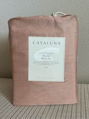 NWT King 400 Thread Count Rayon from Bamboo Sheets Light Adobe Clay - Casaluna